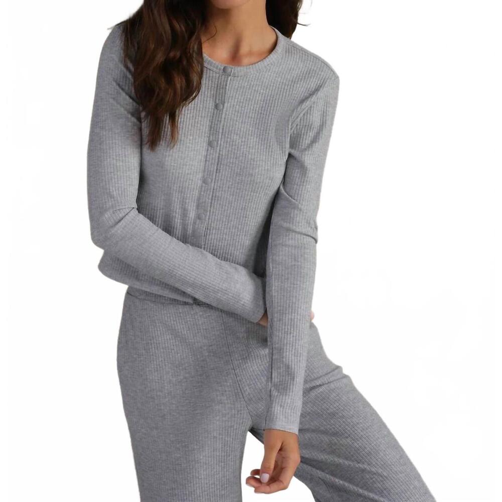 NEW RHONE livluxe rib cardigan in gray
